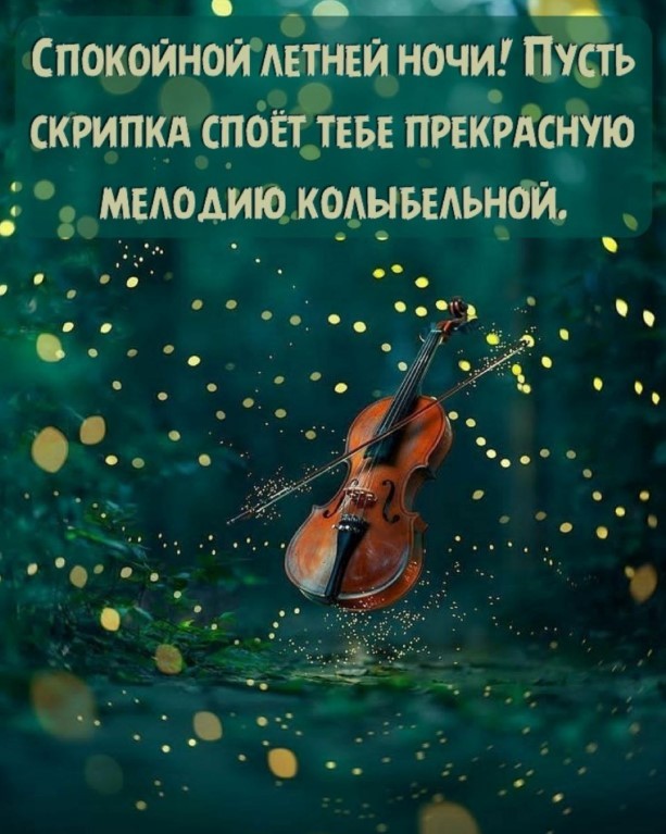 Спокойной летней ночи! Пусть скрипка споет тебе колыбельную
